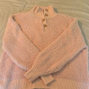 American Eagle Outfitters Light Pink Sherpa Pullover